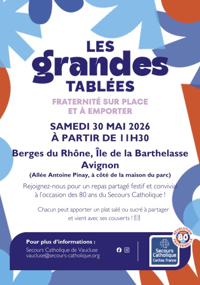 Événement Les grandes tablées - organisé par le Secours Catholique