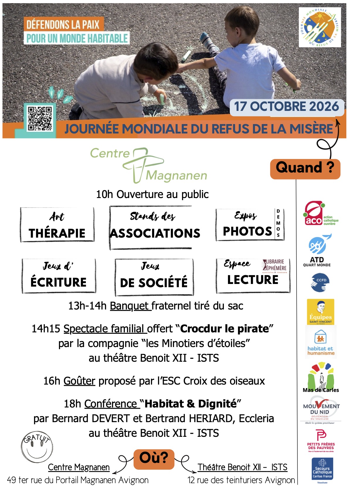 programme de la journée du 17 octobre sur le refus de la misère.